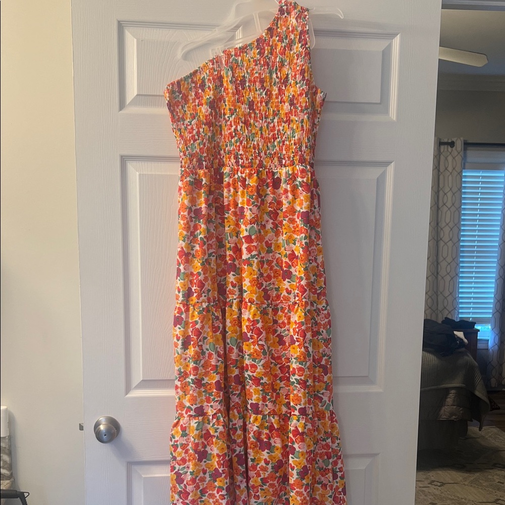 Colorful One Shoulder Women's Dress